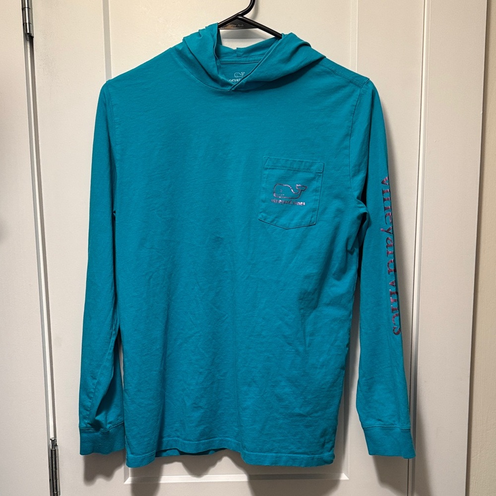 Vineyard Vines Girls Turquoise Cotton Hoodie size XL 18